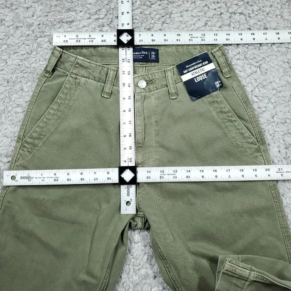 Abercrombie A&F Lightweight Jean Athletic Loose Men's Size 28 x 28 Green Jeans